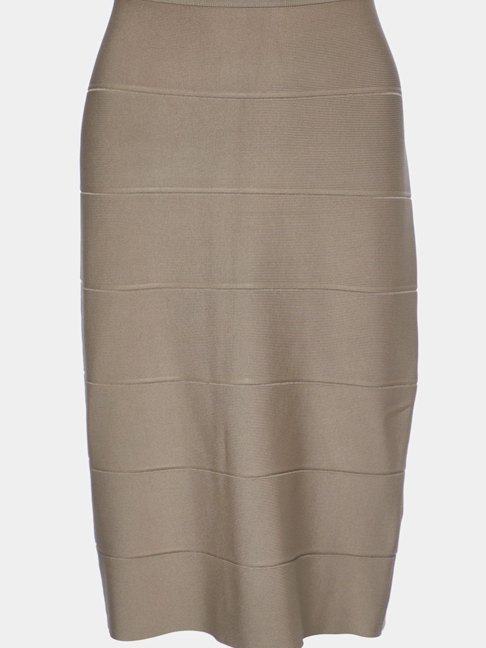 Hera Collection Beige Ribbed Bandage Pencil Skirt